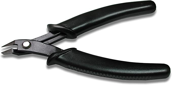 The Beadsmith Hi-Tech Flush Cutter Pliers, 5.5 inches (140mm) with high Carbon Steel Head, Black Comfort Grip Handle with Spring, Tool for Jewelry Making, Electronics or Micro Mechanics