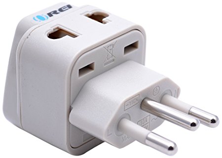 OREI Universal 2 in 1 Plug Adapter Type N for Brazil, High Quality, CE Certified - RoHS Compliant (WP-N-GN)