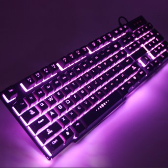 Mengmodo Redpurpleblue Backlights Professional Gaming Keyboard PC Keyboards for Dota2 LOL Led Backlit Gaming Keyboard