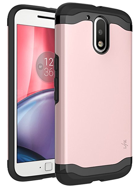 Moto G4 / G4 Plus Case, LK [Armor Shield] Shock Absorbent Hard PC Cover   TPU Inner Hybrid Defender Case For Motorola Moto G 4th Gen / G Plus 4th Generation (Rose Gold)