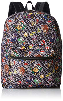 Nintendo Boys' Mario All Over Print Backpack, black