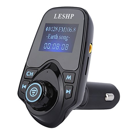 LESHP ,Bluetooth FM Transmitter ,T11 Wireless FM Transmitter for Car with USB Charger
