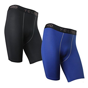 Funycell Men's Compression Shorts 2 Pack Performance Athletic Underwear