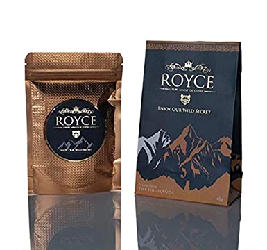 Royce Kopi Luwak Coffee - Pure Civet Coffee Ground, Exotic Civet Cat Coffee from Java, Bali, Sumatra in Indonesia, 40 Grams (1.41 oz)
