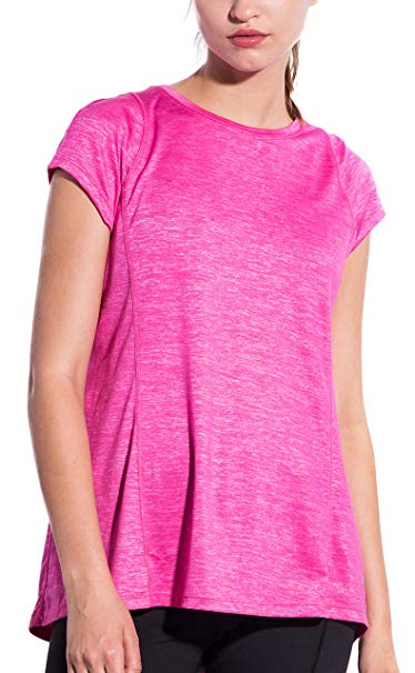 SPECIALMAGIC Women's Athletic Short Sleeve Round Neck Workout Yoga Top