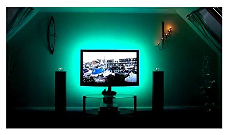 CALISH Bias Lighting TV Backlight 100cm Multi Color RGB LED Strip, USB Cable TV Lighting for Flat Screen TV LCD, Desktop PC(Reduce eye fatigue and increase image clarity)