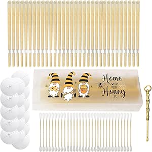 32Pcs Beeswax Ear Candles Wax Removal Kits, Ear Pick Ear Wax Removal Kit with Protective Discs, Cotton Swabs and Storage Box, Safe and Easy to Use