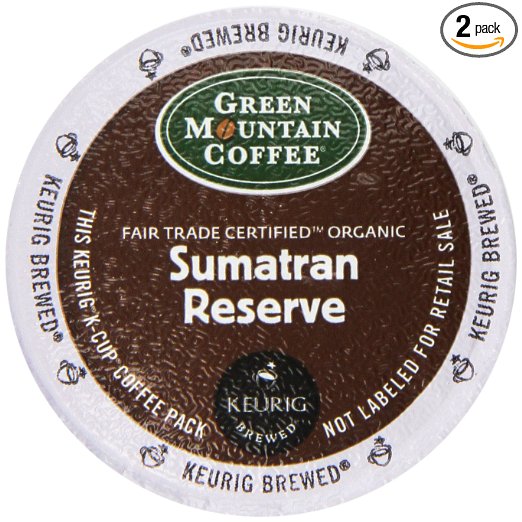 Green Mountain Coffee Fair Trade Organic Sumatran Reserve, 24-Count K-Cups For Keurig Brewers (Pack of 2)