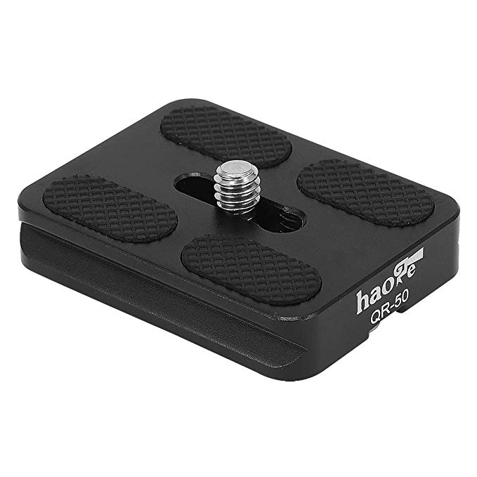 Haoge 50mm QR Quick Release Plate and D-Ring Screw Fits Arca-Swiss Standard for Tripod Ball Head