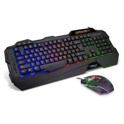 HAVIT Rainbow Backlit Wired Gaming Keyboard and Mouse Combo (Black) [ 2016 Model ]