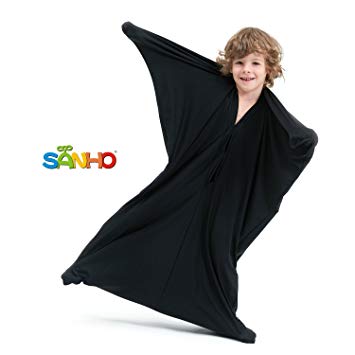 SANHO Dynamic Movement Sensory Body Sock - Updated Version , Black (Small)