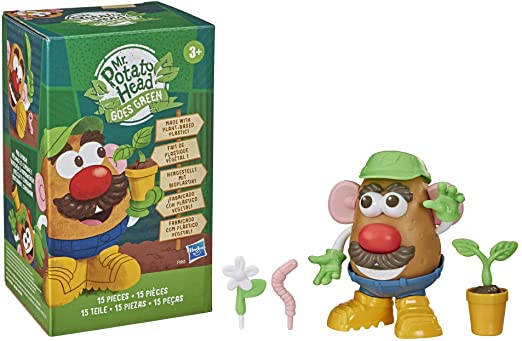 Mr Potato Head Goes Green Toy for Kids Ages 3 and Up, Made with Plant-Based Plastic and FSC-Certified Paper Packaging (Amazon Exclusive)