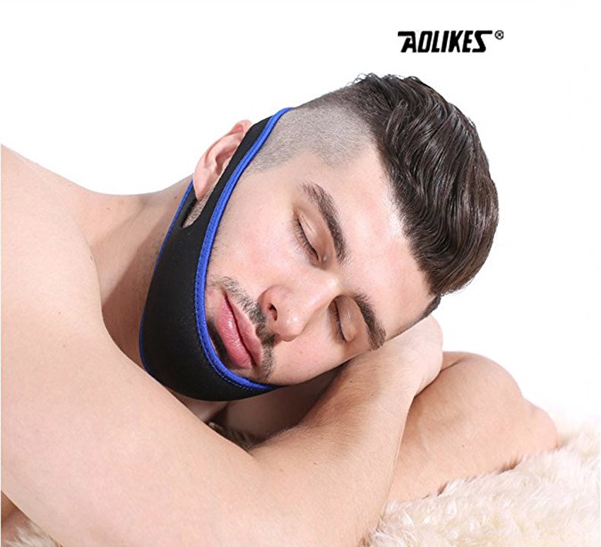 Anti Snoring Chin Strap | AOLIKES Adjustable Stop Snoring Jaw and Head Strap Devices | Anti Snore Sleep Aid for Mouth Breathing | Tongue Stabilizing Velcro Strap | Men & Women