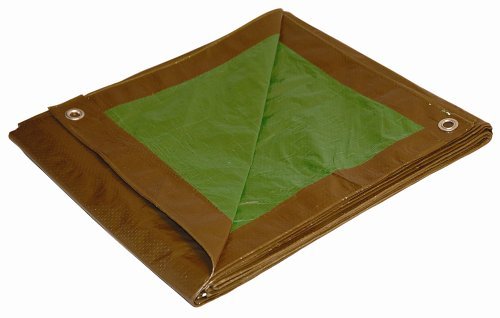 Dry Top 100570 Reversible Full Size 7 Mil Poly Tarp, 5' x 7', Brown/Green