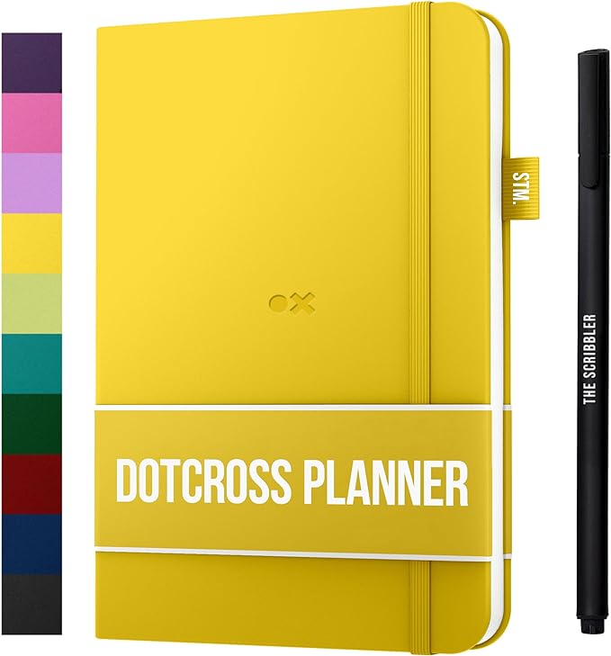 2024 Undated B5 Dotcross Planner | Yearly goal planning, Monthly calendar, Weekly agenda, Daily scheduler | Scribbles That Matter Planner For Women and Men, Academic, Work, Business | Yellow