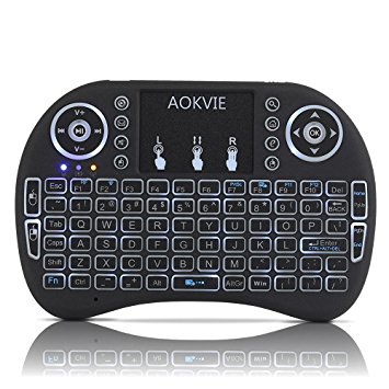 AOKVIE Wireless backlight 2.4GHz Keyboard with Mouse Touchpad Remote Control for Windows,Android/Google/Smart TV, Linux,Windows,Mac