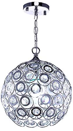 Diamond Life 1-Light Chrome Finish Metal Crystal Shade Chandelier Hanging Pendant Ceiling Lamp Fixture