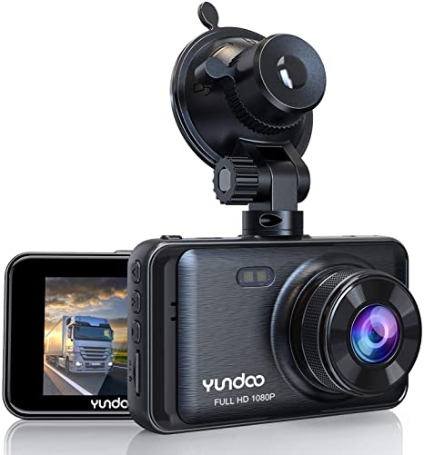 Dash Cam for Cars, YUNDOO Full HD 1080P 3 inches IPS Screen Car Camera, Contains 32GB SD Card, with Wide-Angle Lens, Loop Recording, G-Sensor, Parking Monitoring