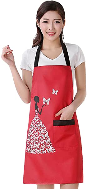 Kitchen Apron Waterproof Anti-oil Stain Adult PVC Butterfly Pinafore for Cooking