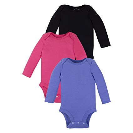 Lamaze Baby Girls Organic 3 Pack Longsleeve Bodysuits