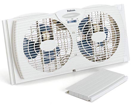 Holmes Window Fan with with Twin 6-Inch Reversible Airflow Blades