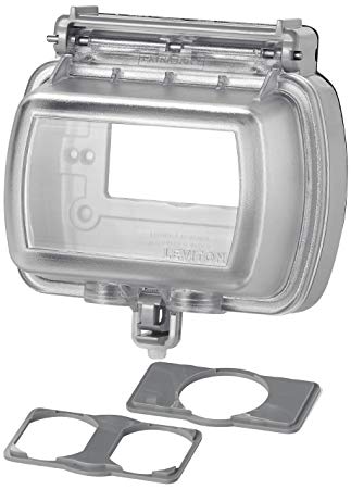 Leviton 5981-UCL 5981 While-in-Use Cover for GFCI/Decora Duplex and Single Outlet, Horizontal, Clear