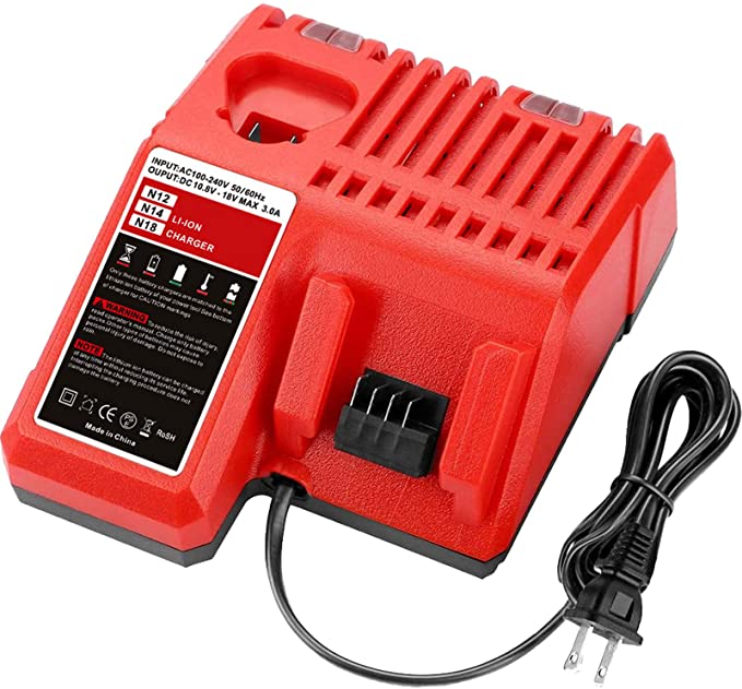 Rapid Charger Compatible with Milwaukee M12&M18 Lithium Battery 48-11-1815 48-11-1820 48-11-1840 48-11-1850 48-11-1890 48-11-2401 48-11-2420 48-11-2440