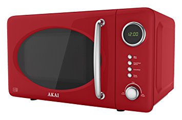 Akai A24006R Digital Microwave, 5 Power Levels, 700 W - Red