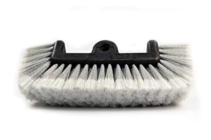 CarCarez Flow Thru Dip Car Wash Brush Head with Soft Bristle for Auto RV Truck Boat Camper Exterior Washing Cleaning, Grey, 12 inch