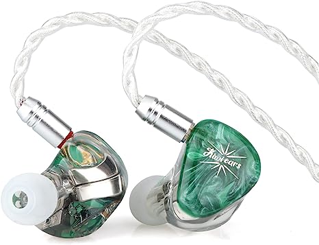 Linsoul Kiwi Ears Orchestra Lite Performance Custom 8BA in-Ear Monitor IEM with Detachable 4-core 7N Oxygen-Free Copper OFC Cable, Handcrafts Faceplate for Audiophile Studio Musician (Green)