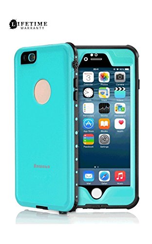 AOWOTO Cases for iPhone 6s / iPhone 6 Waterproof Case 4.7 inch , [Dot Series] 6.6ft Depth Under Water Dirtpoof Shockproof Snowproof protective Cover ( Grass Blue / Teal )