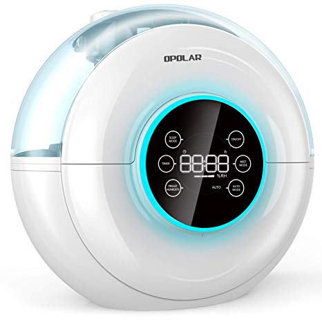 OPOLAR 4L/1.05 Gallon Quiet Ultrasonic Cool Mist Humidifier for Room and Bedroom, LED Display, Timer, Preset Humidity, Filter-Free, 3 Mist Modes, 12-26 Working Hrs, Sleep and Auto Mode, 360° Nozzle