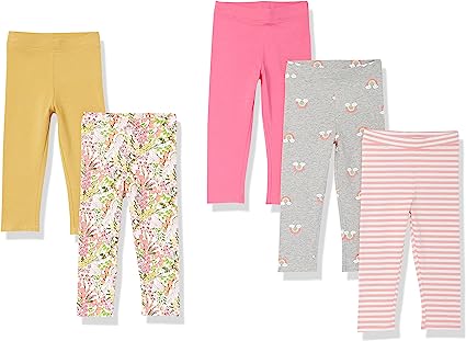 Amazon Essentials Babies, Toddlers, and Girls' Leggings, Multipacks