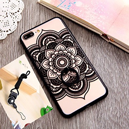 Flower iPhone 6S Case for Women Girls with Stand Ring Holder/Strap, Clear iPhone 6 Case Cover iPhone 6 Protective Case, Ultra Thin Case iPhone 6 Shockproof Case for Apple iPhone 6 Case/iPhone 6S Skin