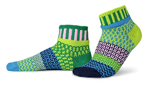 Solmate Socks Mismatched Ankle Socks for Women/Men, USA Made with Recycled Yarns