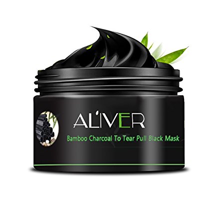AL'IVER Charcoal Powder Black Mask Anti-Aging Peel Off Face Mud Deep Clean Activated Exfoliator 100ml in Jar