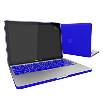 MacBook-Pro-13, RiverPanda Matte Rubberized Hard Snap-On Case Cover for Apple MacBook Pro 13" with Keyboard Skin & Screen Protector Fits Model A1278 - Royal Blue