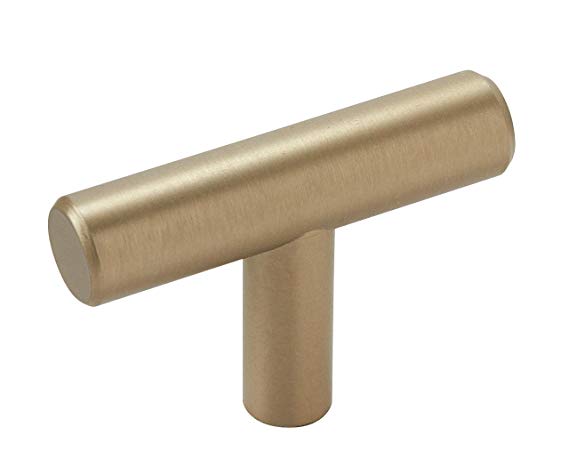 Amerock BP19009BBZ Bar Pulls Cabinet T-Knob, 1-15/16 in (49 mm) Length, Golden Champagne