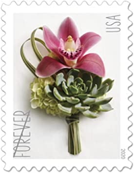 Contemporary Boutonniere Forever Postage Stamps Wedding (2 Sheets, 40 Stamps)