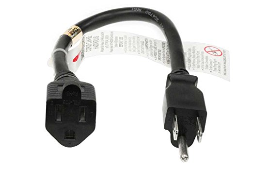 SF Cable, 2ft 16 AWG Outlet Saver Power Extension Cord (NEMA 5-15R to NEMA 5-15P)