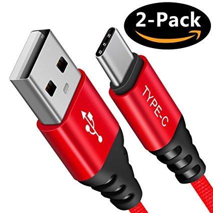 USB Type C Cable,USB 2.0 to USB C Cable (3.3FT) Fast Charger Nylon Braided cord for Samsung Galaxy Note 8 S8 plus,Google Pixel XL,Moto Z Z2,LG V30 G5 G6 V20 Nintendo More (Red)