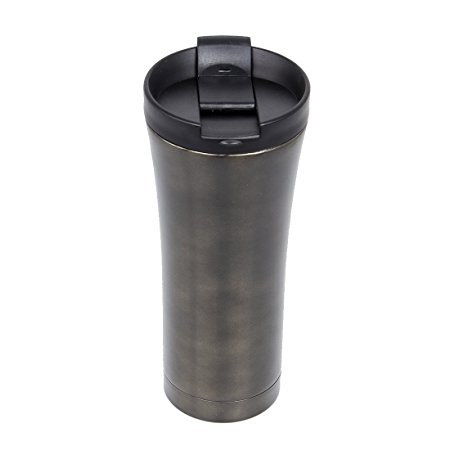Coffee Travel Mug Stainless Steel Insulated Tumbler Double Wall Water Bottles Office Flask -17oz/500ml Brown