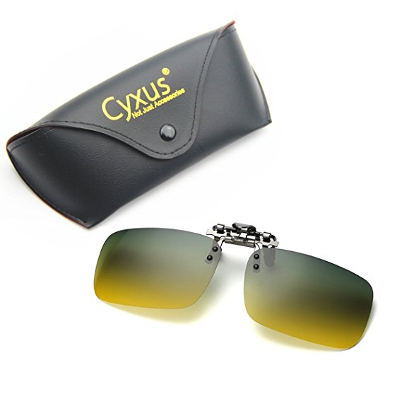 Cyxus Polarized Lenses Classic Clip-On Sunglasses[Anti-glare][UV Protection]Driving/Fishing Outdoor unisex Eyewear