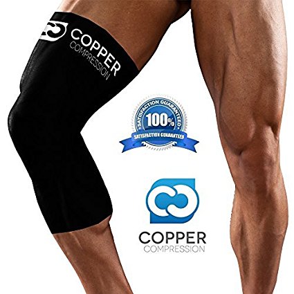 Copper Compression Recovery Knee Sleeve, #1 GUARANTEED Highest Copper Content With Infused Fit! Best Knee Support Brace For Men And Women. Wear Anywhere (2XL)