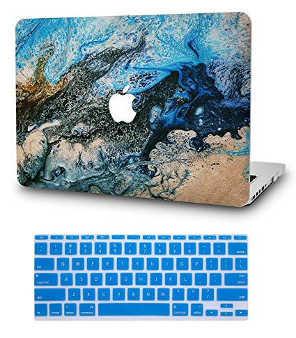 KEC Laptop Case for MacBook Pro 13" (2018/2017/2016) w/ Keyboard Cover Plastic Hard Shell A1989/A1706/A1708 Touch Bar (Sea)