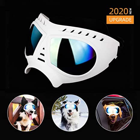 Namsan Dog Goggles - Large Breed Dog Sunglasses Windproof Snowproof Pet Goggles, Soft Frame, Elastic Adjustable Straps