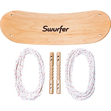 The Swurfer Original Outdoor Backyard Tree Swing with Unique Skateboard Seat Design and Adjustable Handles