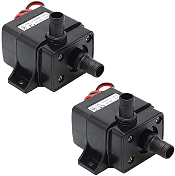 HiLetgo 2pcs Water Pump 240L/H DC 12V 4.2W Micro Brushless Pump 3M Pumping Head Ultra Quiet Water Pump for Pool Aquarium Fish Tank