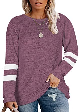 DOLNINE Plus Size Sweatshirts for Women Long Sleeve Oversized Tunic Tops