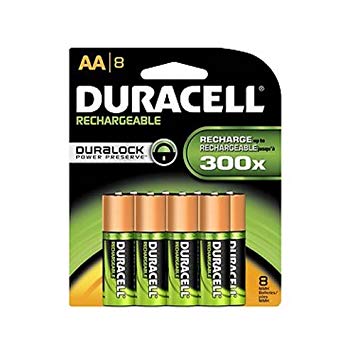 Duracell Rechargeable AA NiMH Batteries, MIGNON/HR6/DC1500, 2450mAh, 8-Count Package